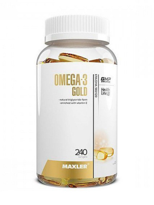 Макслер Omega-3 Gold (Омега-3 Голд) и Витамин Е, 240 капсул фото 1