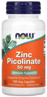 Цинк пиколинат 50 мг 120 vcaps, NOW Zinc Picolinate