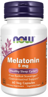 NOW Foods мелатонин 5 мг, 60 растительных капсул