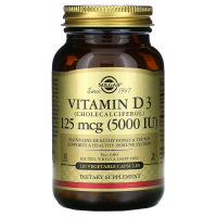 Solgar Vitamin D3 (Cholecalciferol) 125 mcg (5,000 IU) 120 Vegetable Capsules                
