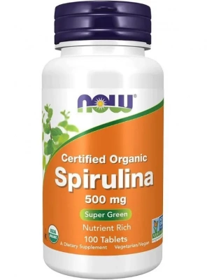 Спирулина NOW Spirulina Organic 500 mg - 100 таблеток фото 1