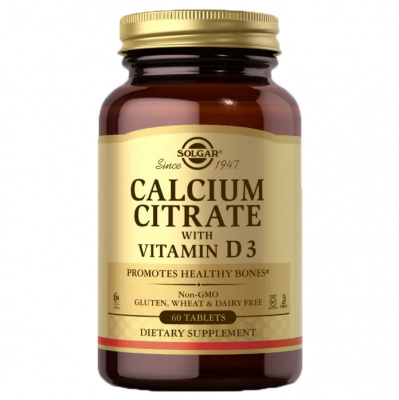 Solgar Calcium Citrate with Vitamin D3 - 60 таблеток фото 1