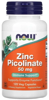 Цинк пиколинат 50 мг 120 vcaps, NOW Zinc Picolinate фото 1